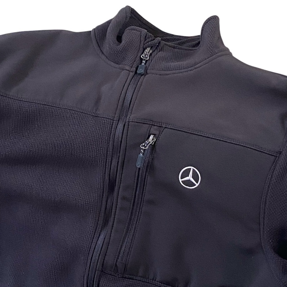 MERCEDES-BENZ USA COLLECTION MENS BLK FULL-ZIP WAFFLE GRID FLEECE JACKET XL NWOT - Picture 12 of 14